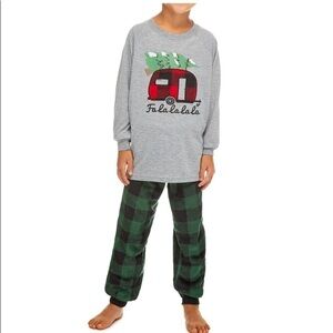 FAMJAMS Kids Camper Holiday Pajamas 2 Pc‎ Set L